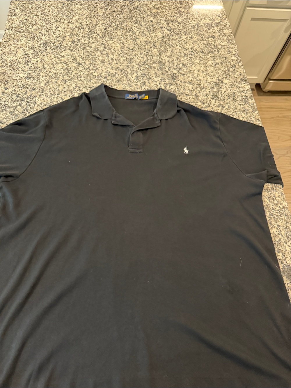Polo by Ralph Lauren Black Men's Short-Sleeve Polo with White Pony